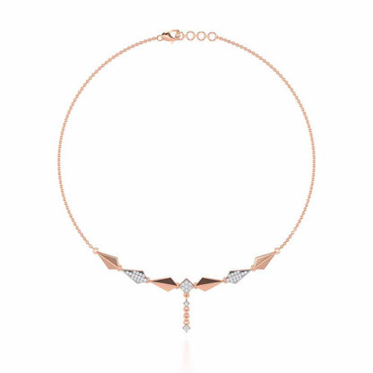 Elegance Tassel Silver Necklace - Rose Gold - Image 2