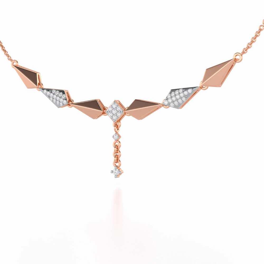 Elegance Tassel Silver Necklace - Rose Gold - Image 3