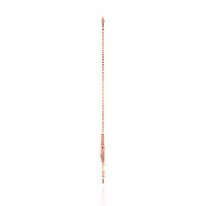 Elegance Tassel Silver Necklace - Rose Gold - Image 4