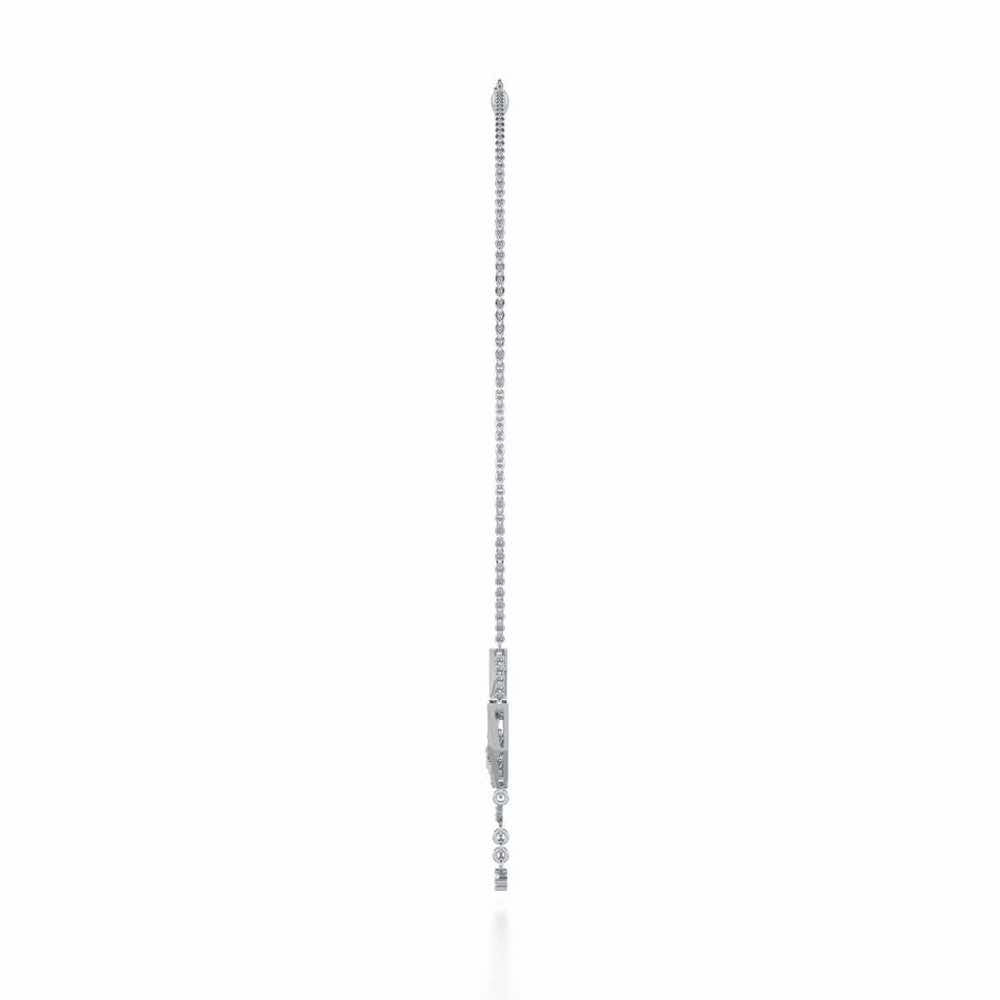 Elegance Tassel Silver Necklace - White Gold - Image 4