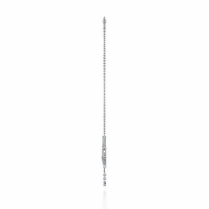 Elegance Tassel Silver Necklace - White Gold - Image 4