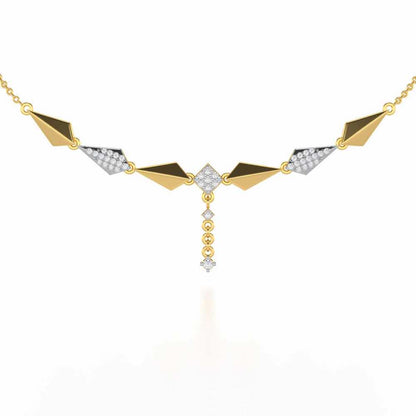 Elegance Tassel Silver Necklace - Yellow Gold - Image 1