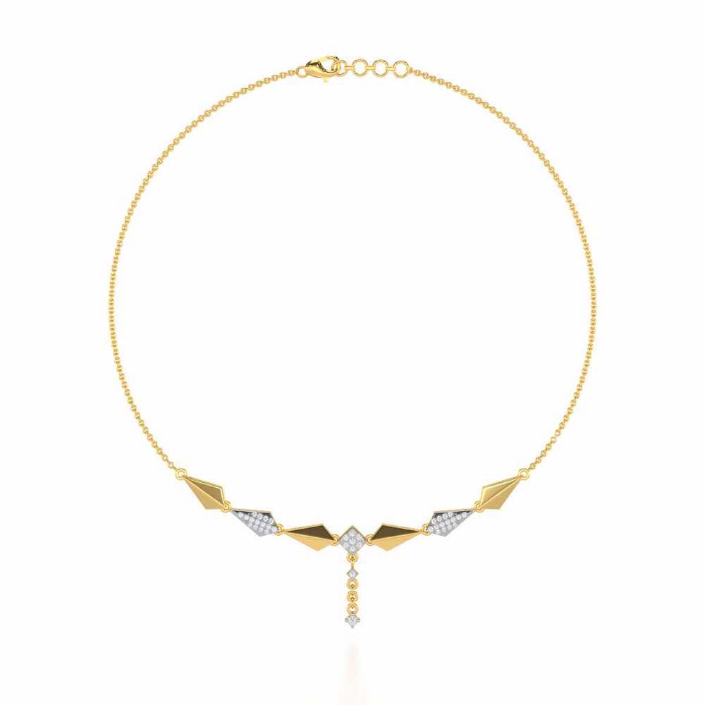 Elegance Tassel Silver Necklace - Yellow Gold - Image 2