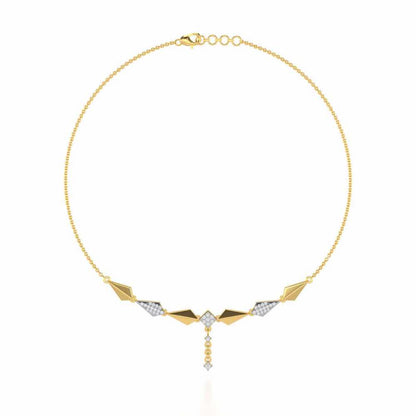 Elegance Tassel Silver Necklace - Yellow Gold - Image 2