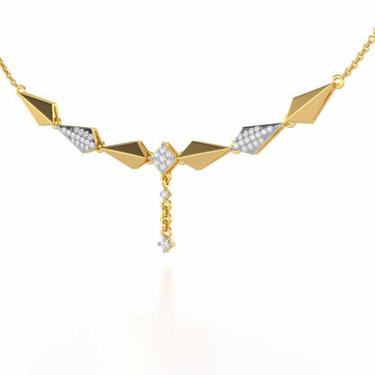Elegance Tassel Silver Necklace - Yellow Gold - Image 3