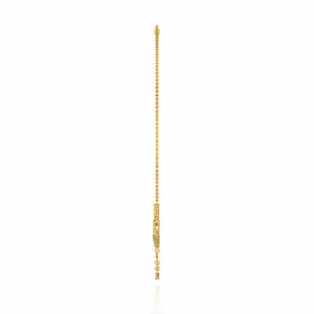 Elegance Tassel Silver Necklace - Yellow Gold - Image 4