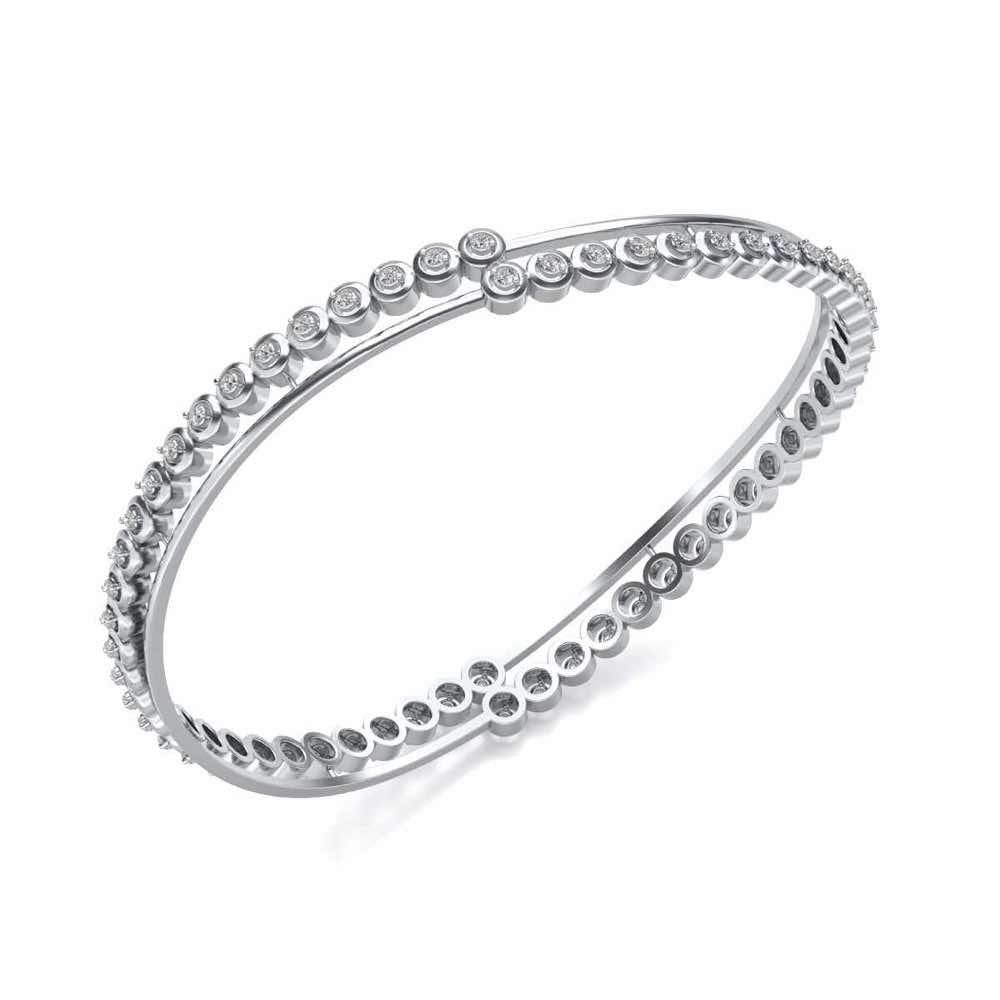 Elegant Silver Bangles - White Gold - Image 1