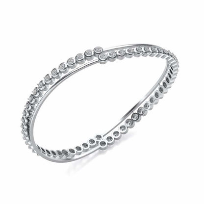 Elegant Silver Bangles - White Gold - Image 1