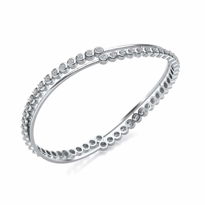 Elegant Silver Bangles - White Gold - Image 1