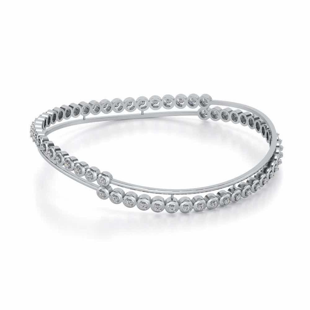 Elegant Silver Bangles - White Gold - Image 2