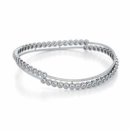Elegant Silver Bangles - White Gold - Image 2