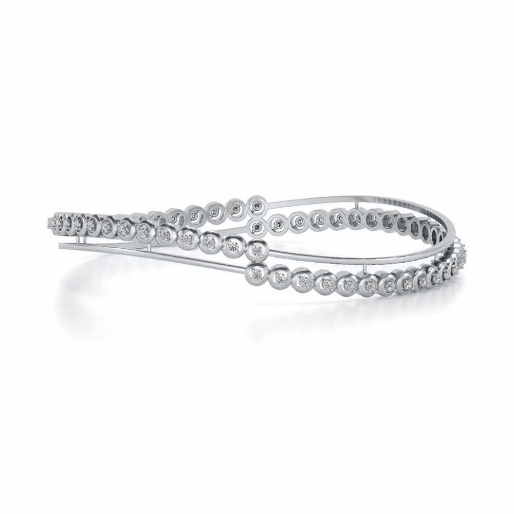 Elegant Silver Bangles - White Gold - Image 4