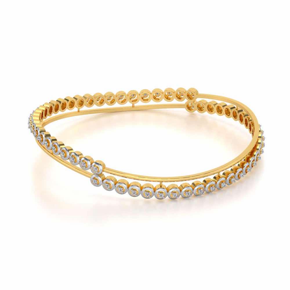 Elegant Silver Bangles - Yellow Gold - Image 2