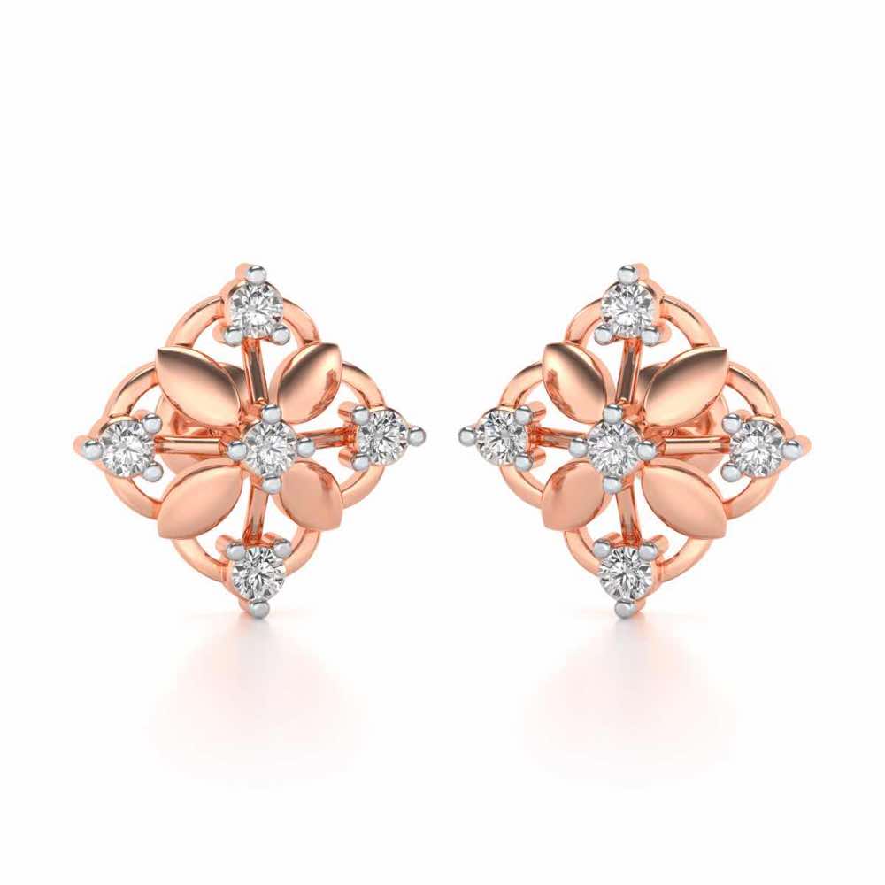 Elegant Silver Earrings - Rose Gold - Image 1