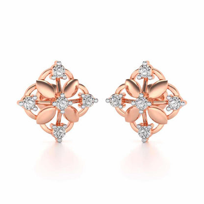 Elegant Silver Earrings - Rose Gold - Image 1