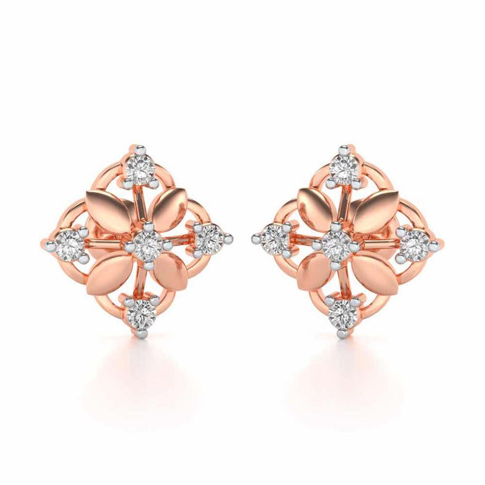 Elegant Silver Earrings - Rose Gold - Image 1