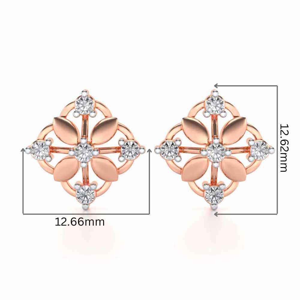 Elegant Silver Earrings - Rose Gold - Image 2