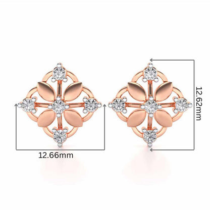 Elegant Silver Earrings - Rose Gold - Image 2