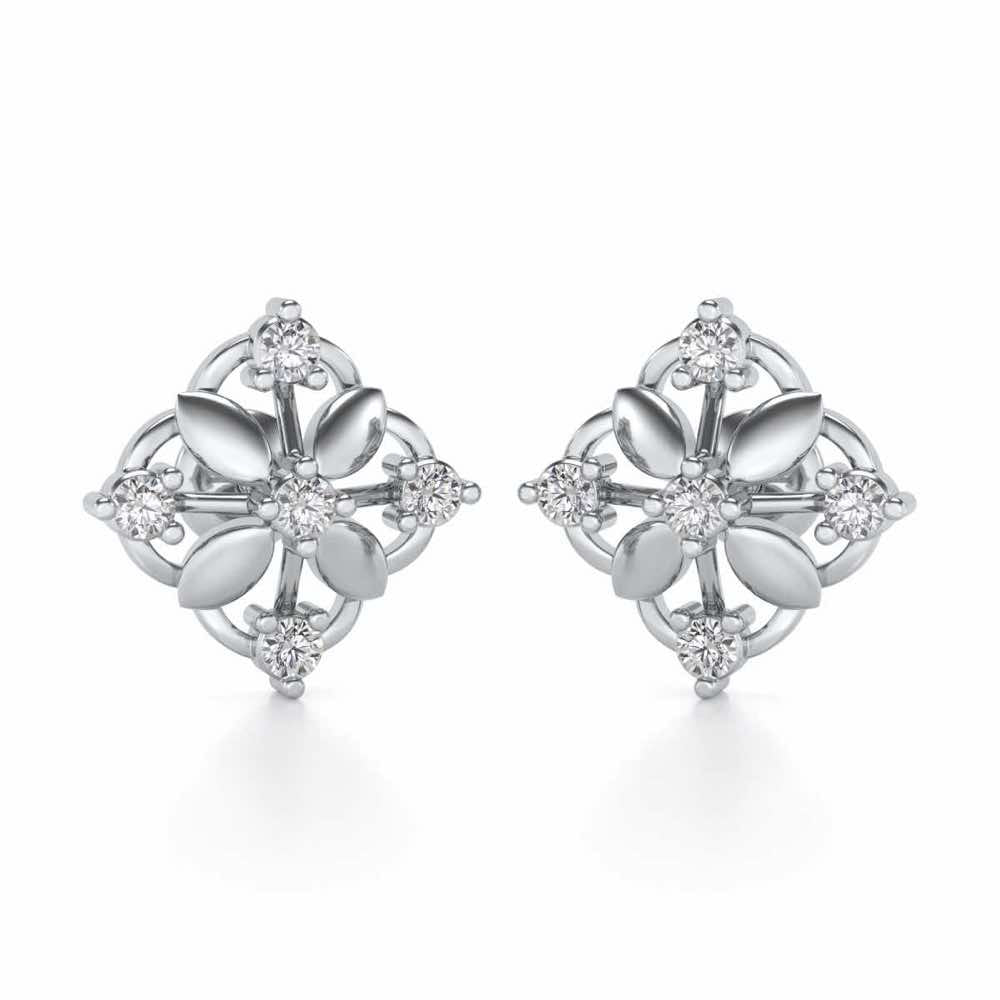 Elegant Silver Earrings - White Gold - Image 1