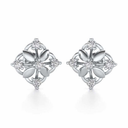 Elegant Silver Earrings - White Gold - Image 1