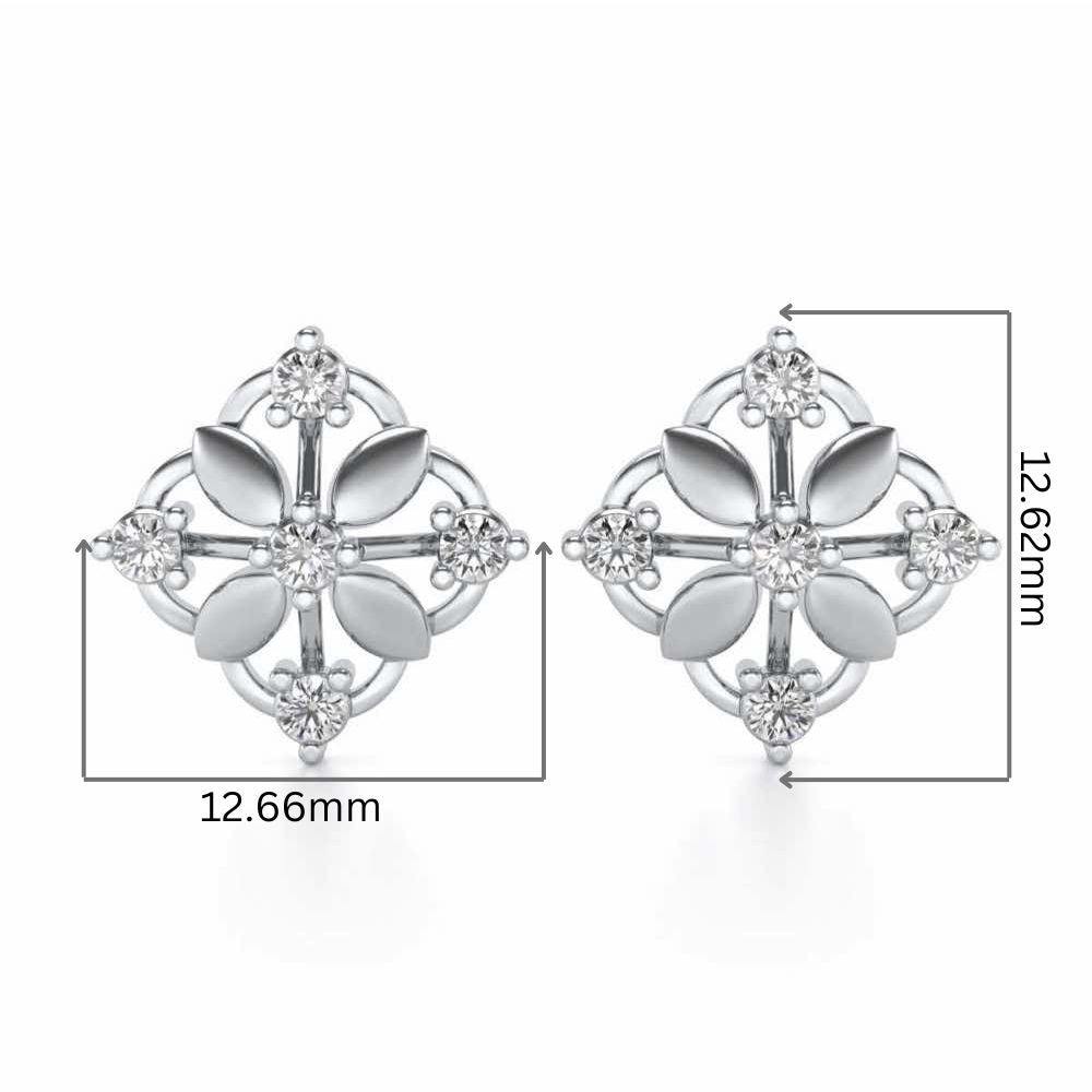 Elegant Silver Earrings - White Gold - Image 2