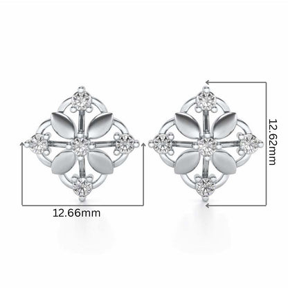 Elegant Silver Earrings - White Gold - Image 2