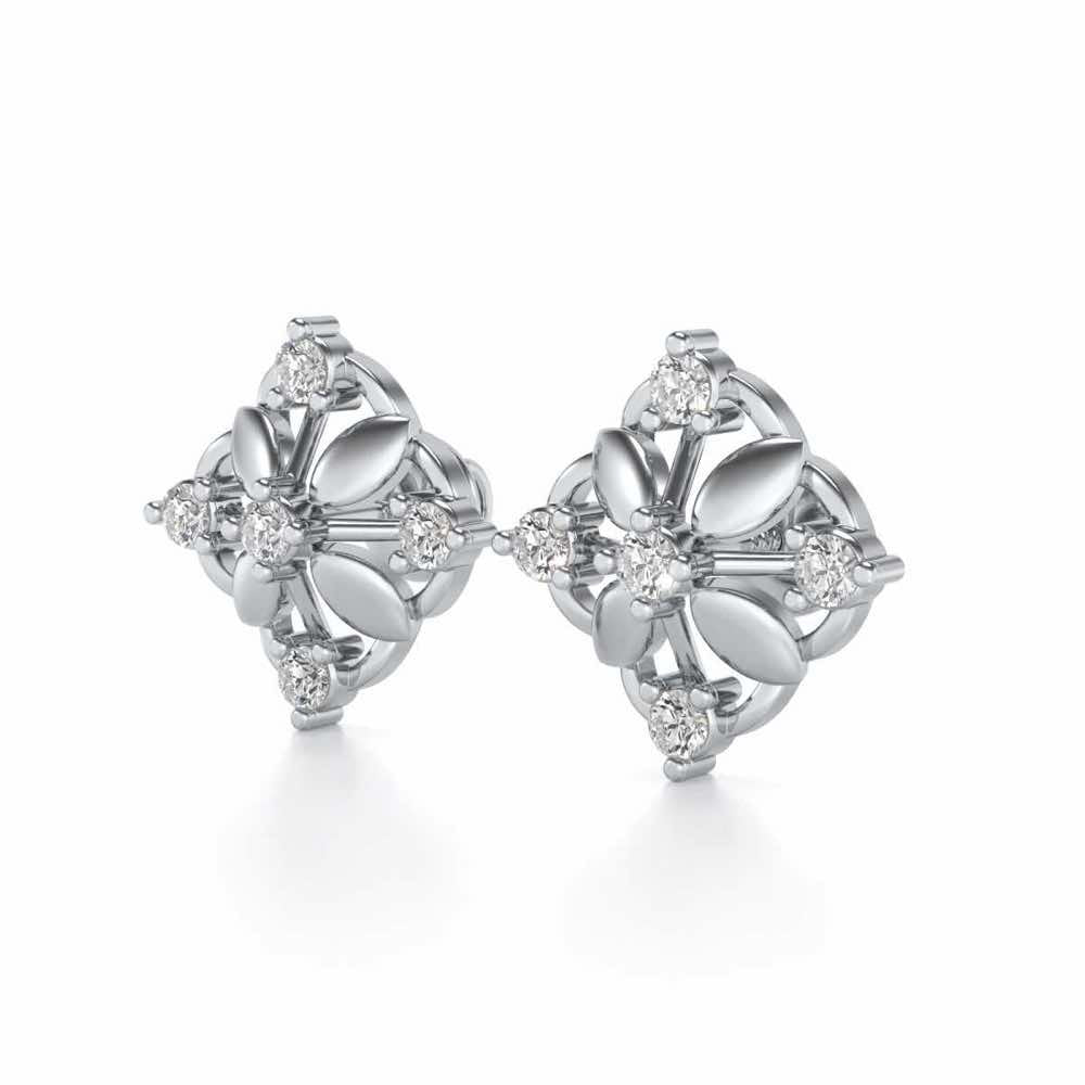 Elegant Silver Earrings - White Gold - Image 3