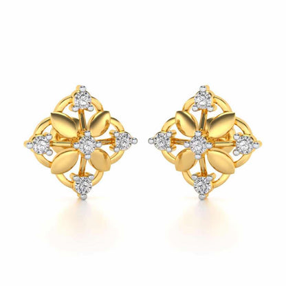 Elegant Silver Earrings - Yellow Gold - Image 1