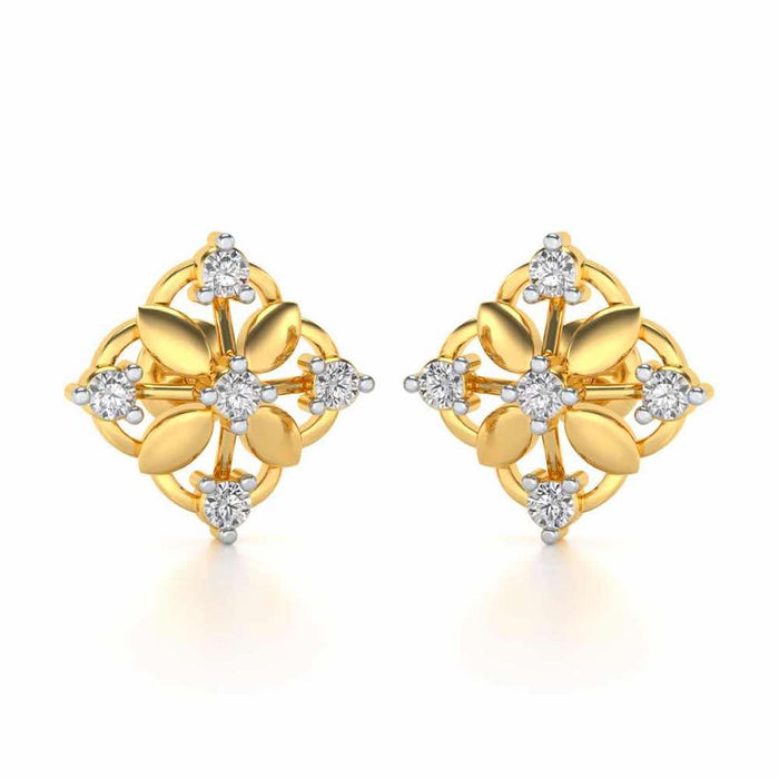 Elegant Silver Earrings - Yellow Gold - Image 1