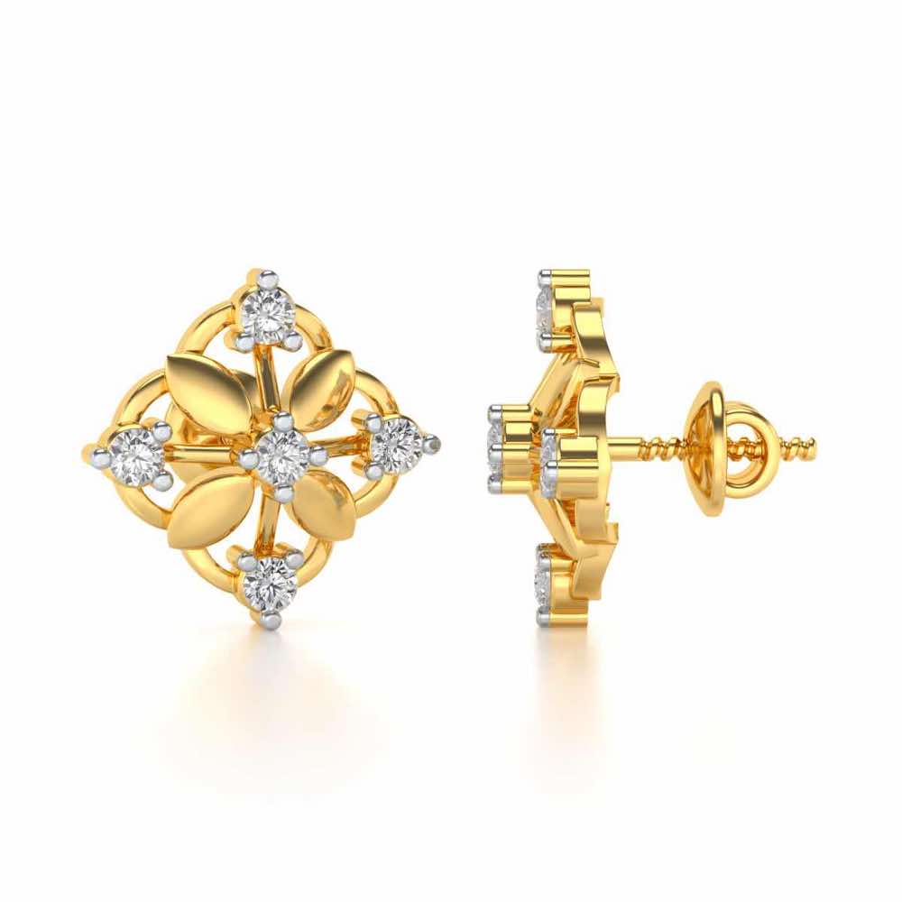 Elegant Silver Earrings - Yellow Gold - Image 4