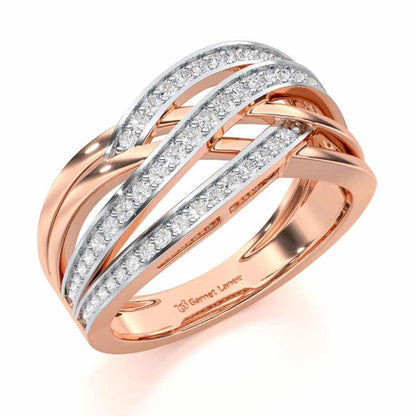 Elegant Edge Silver Ring - Rose Gold - Image 1