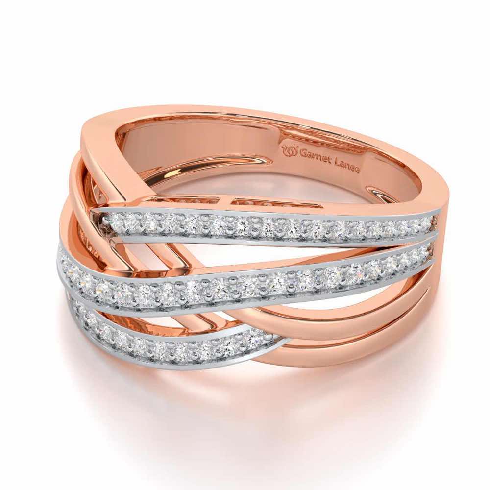 Elegant Edge Silver Ring - Rose Gold - Image 2
