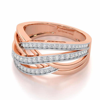 Elegant Edge Silver Ring - Rose Gold - Image 2