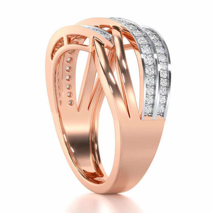 Elegant Edge Silver Ring - Rose Gold - Image 3