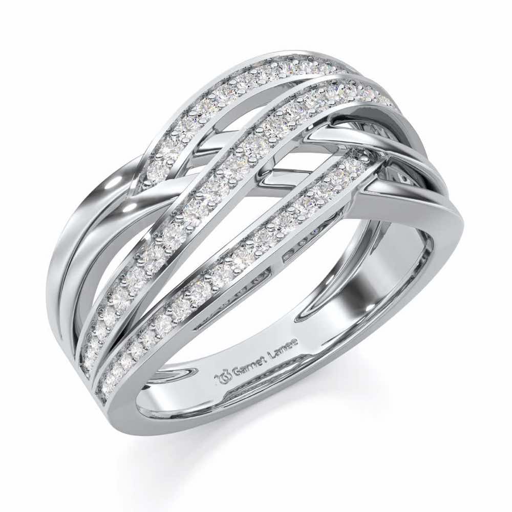 Elegant Edge Silver Ring - White Gold - Image 1