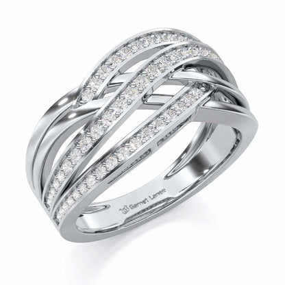 Elegant Edge Silver Ring - White Gold - Image 1
