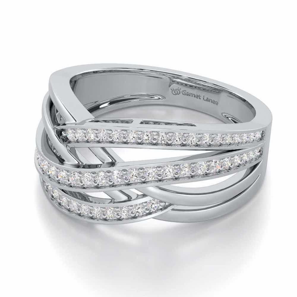 Elegant Edge Silver Ring - White Gold - Image 2