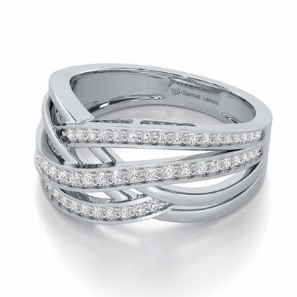 Elegant Edge Silver Ring - White Gold - Image 2