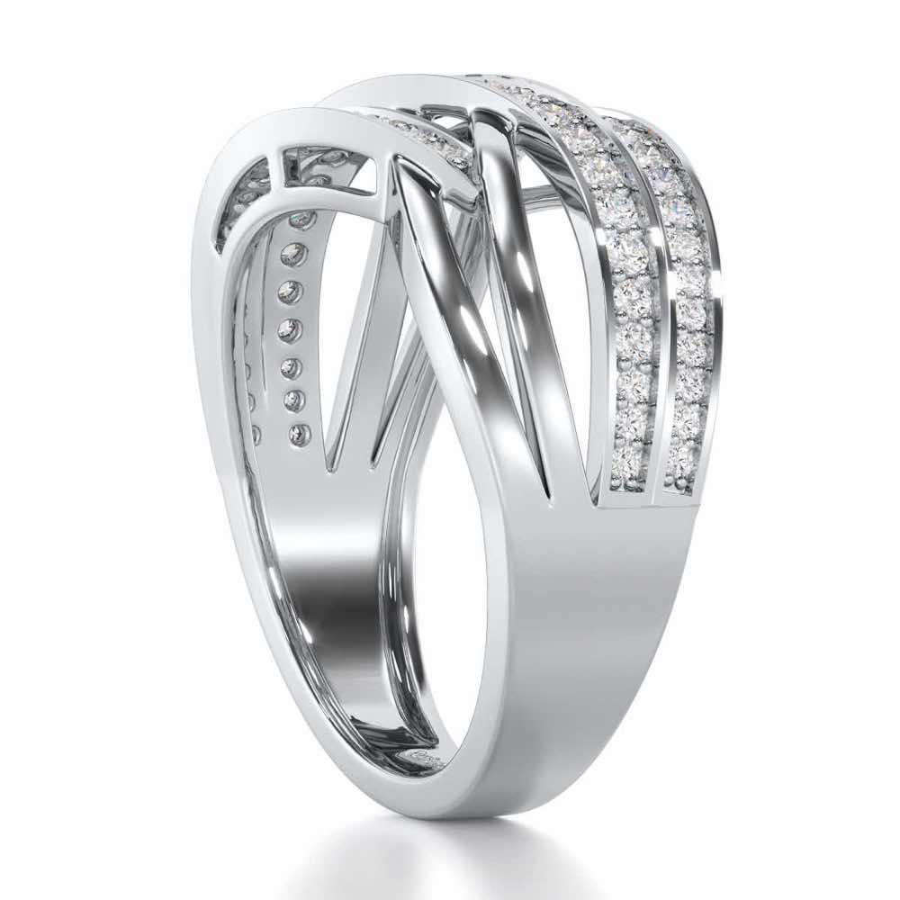Elegant Edge Silver Ring - White Gold - Image 3