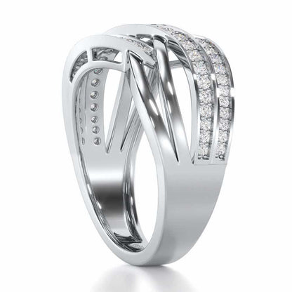 Elegant Edge Silver Ring - White Gold - Image 3