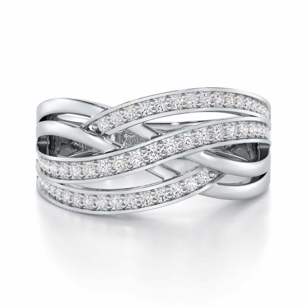 Elegant Edge Silver Ring - White Gold - Image 4