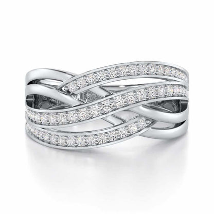 Elegant Edge Silver Ring - White Gold - Image 4