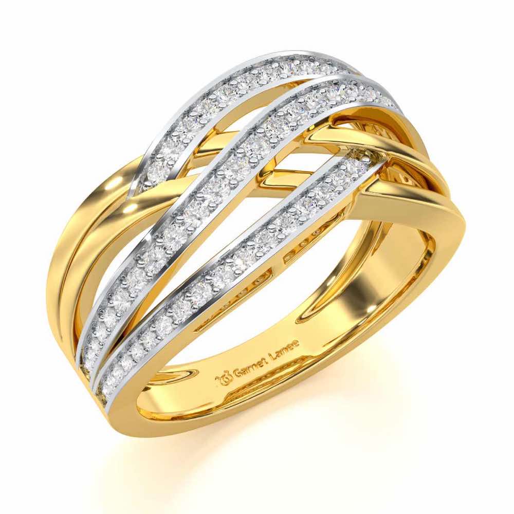 Elegant Edge Silver Ring - Yellow Gold - Image 1