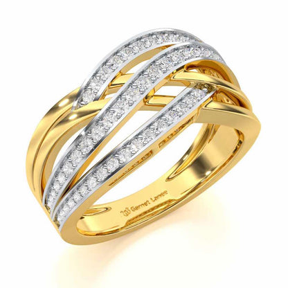 Elegant Edge Silver Ring - Yellow Gold - Image 1