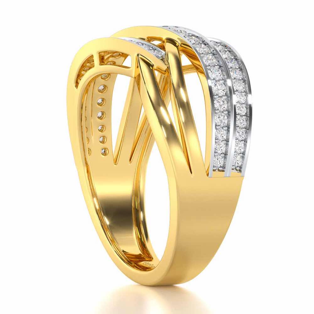 Elegant Edge Silver Ring - Yellow Gold - Image 3