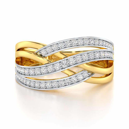 Elegant Edge Silver Ring - Yellow Gold - Image 4