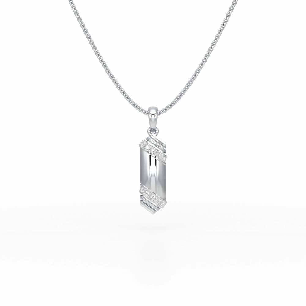 Elegant Shine Silver Pendant - White Gold - Image 1