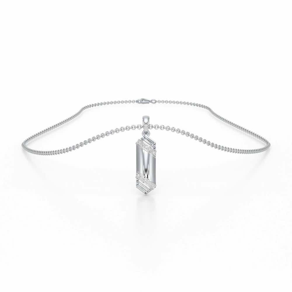Elegant Shine Silver Pendant - White Gold - Image 3