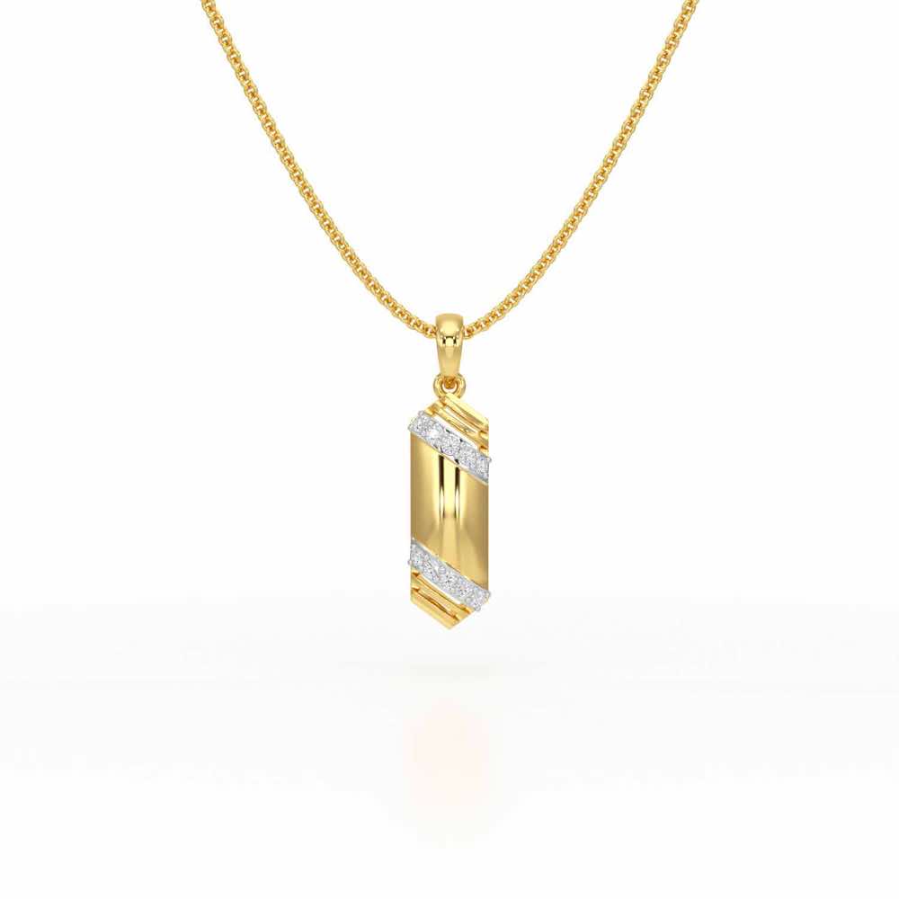 Elegant Shine Silver Pendant - Yellow Gold - Image 1
