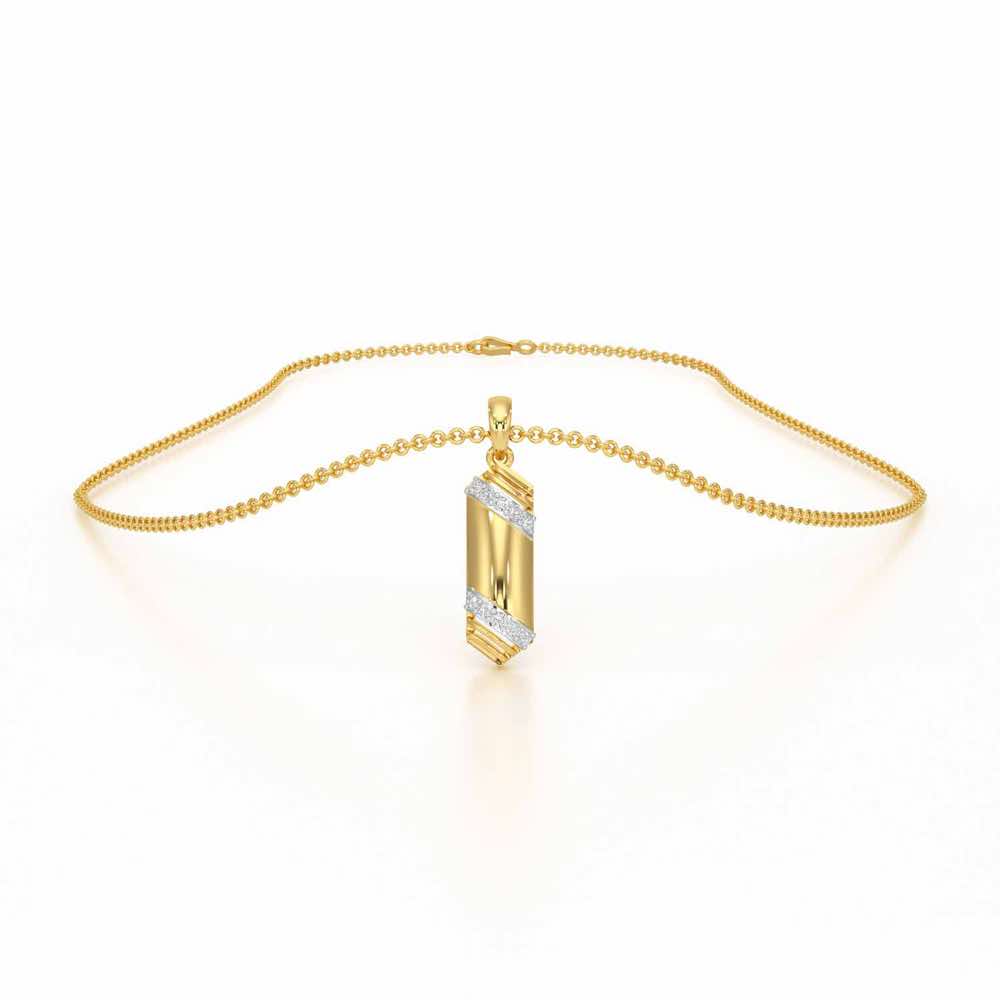 Elegant Shine Silver Pendant - Yellow Gold - Image 3